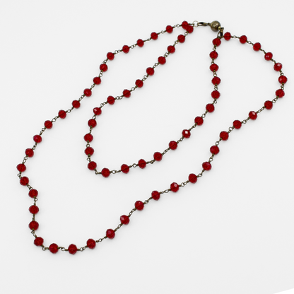 Crystal Rosary Layering Necklace