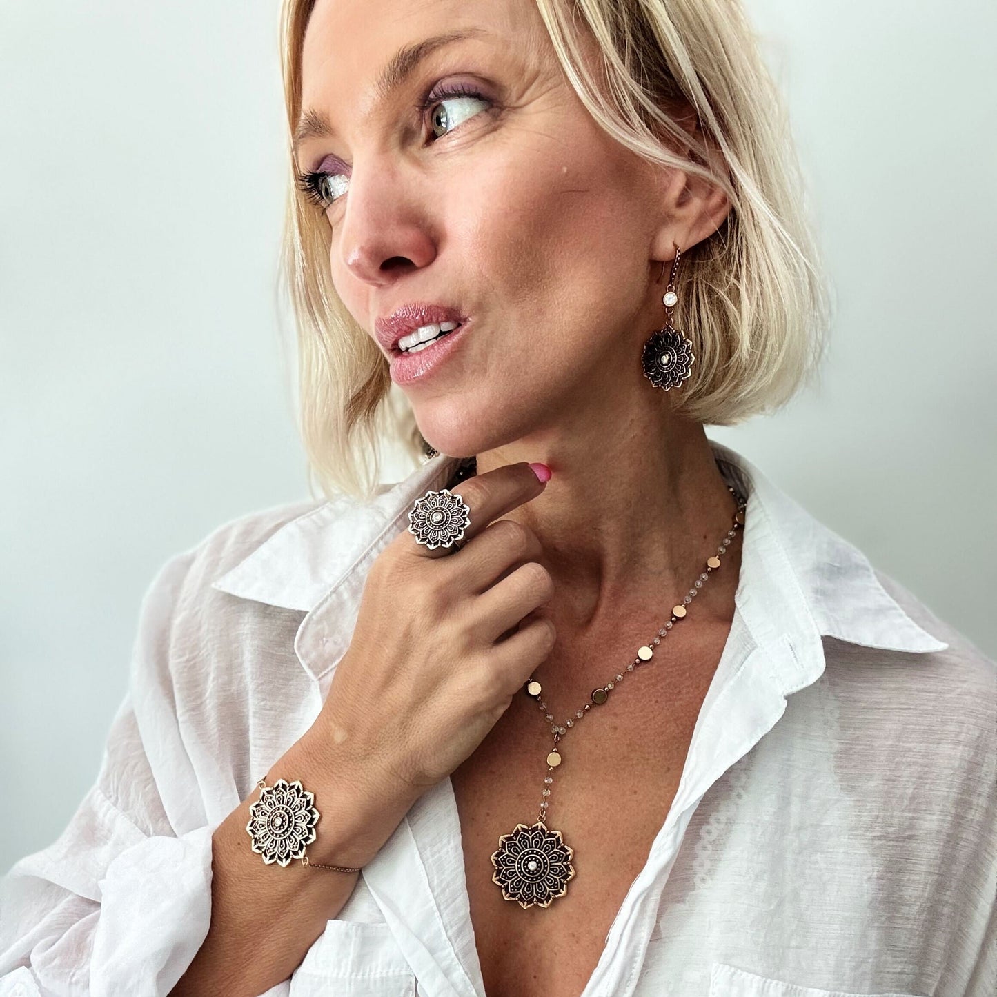 Remember Who You Are Flower Mandala Ring
